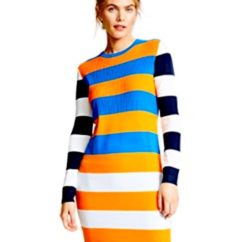 Tory Sport Broad Stripe Midi Dress S